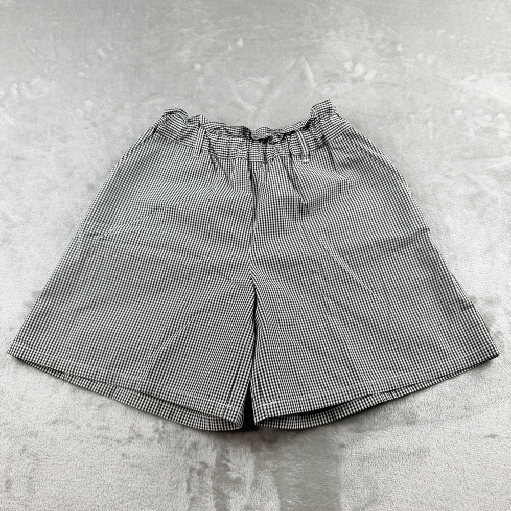 Uniqlo Kids Black White Gingham Check Paperbag Waist Shorts‎ Size 140 426267